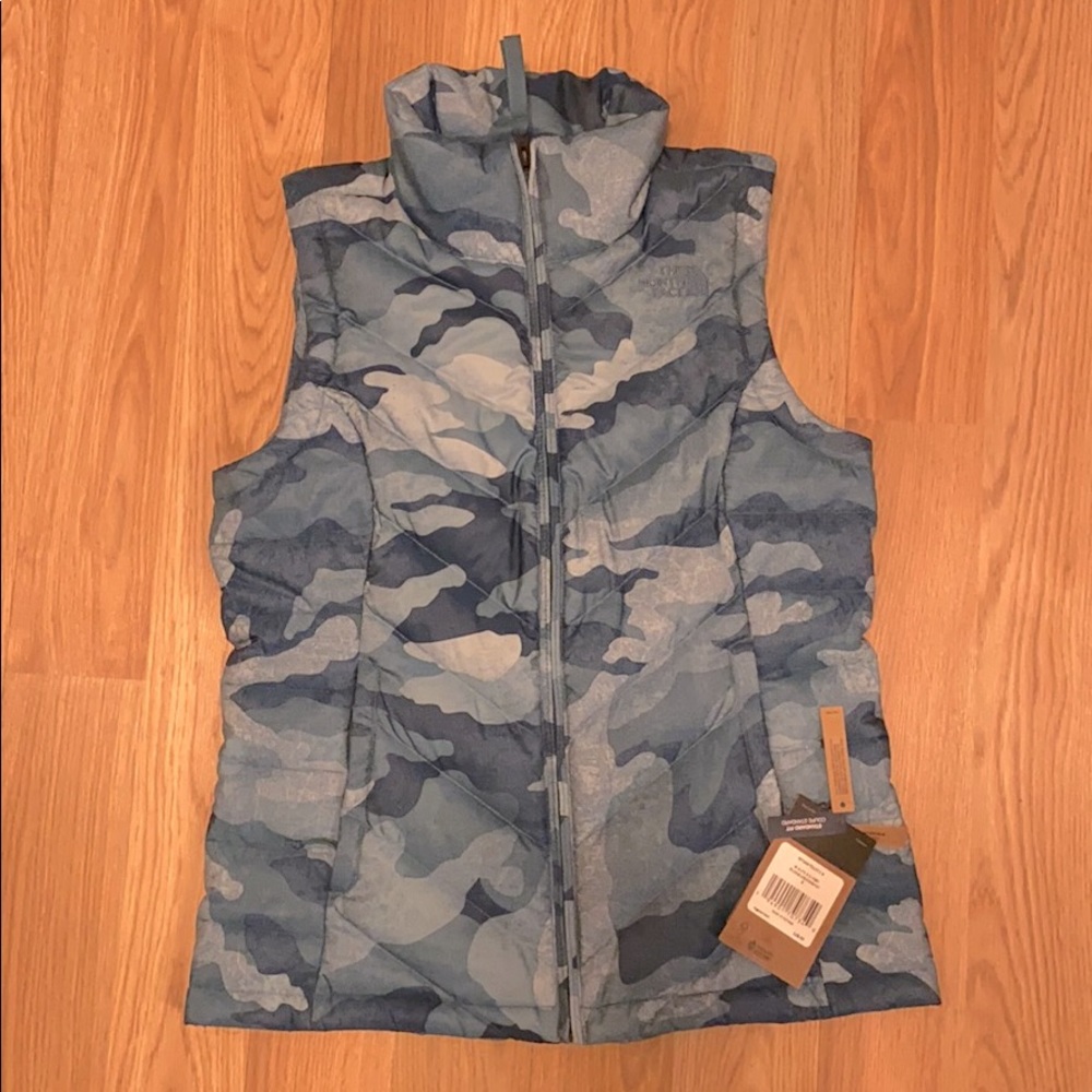 North Face Blue Camo Vest